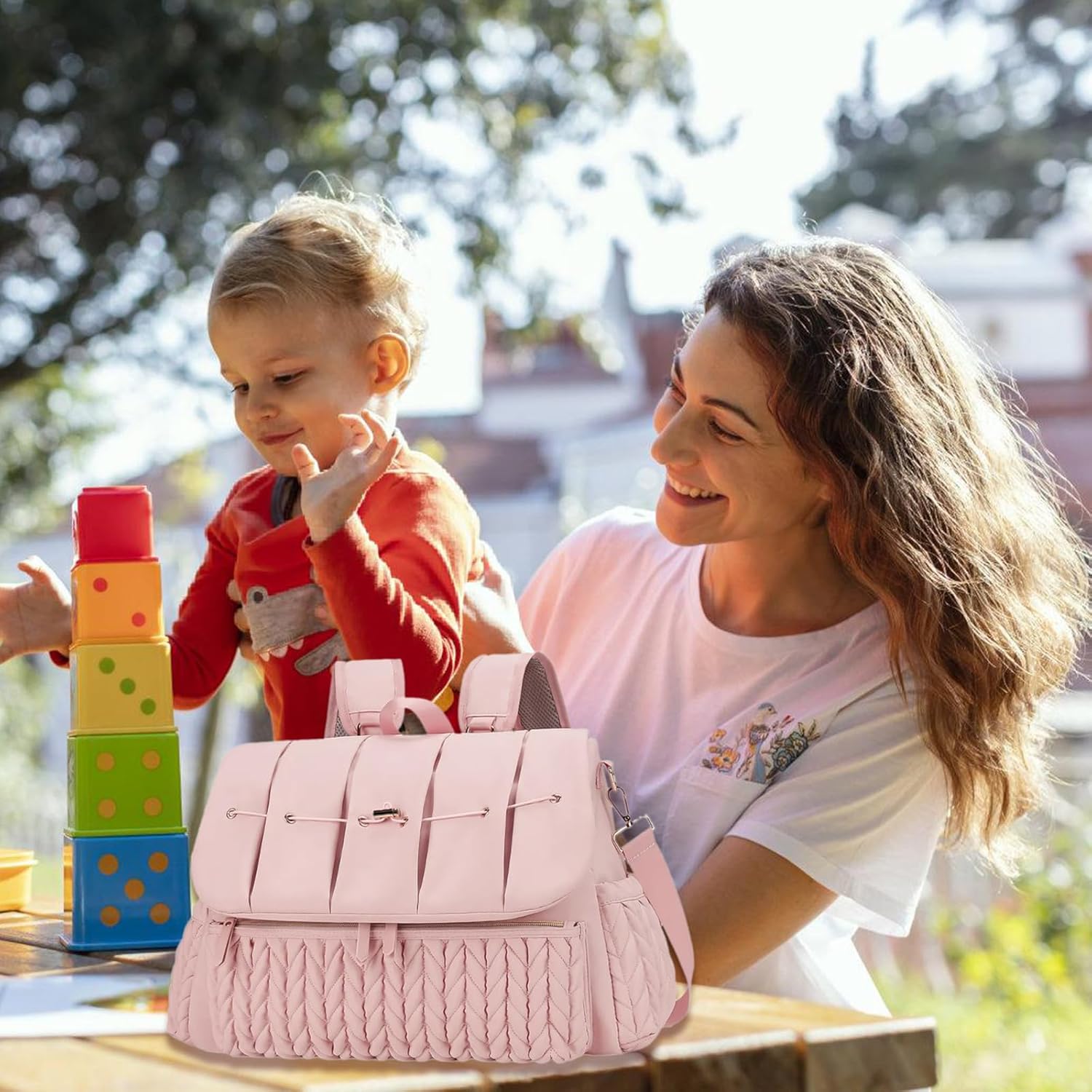 Multifunctional Diaper Bag Backpack with Changing Pad Large Capacity Foldable Travel Nappy Bag Multifunctional Diaper Ba