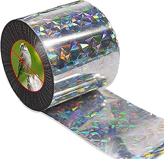 ASPECTEK 100-Foot by 2-Inch Holographic Bird Scare Ribbon, Double Side Laser Bird Scare Tape