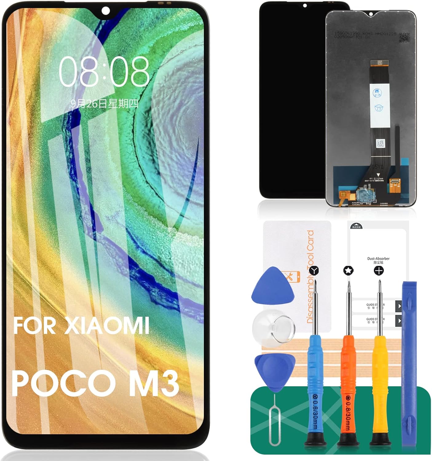 for Xiaomi Poco M3 Screen Replacement for Xiaomi Redmi Note 9 4G LCD Display for Xiaomi Redmi 9T Digitizer for Xiaomi Redmi 9 Power LCD Digitizer Touch Screen Assembly Repair Kits