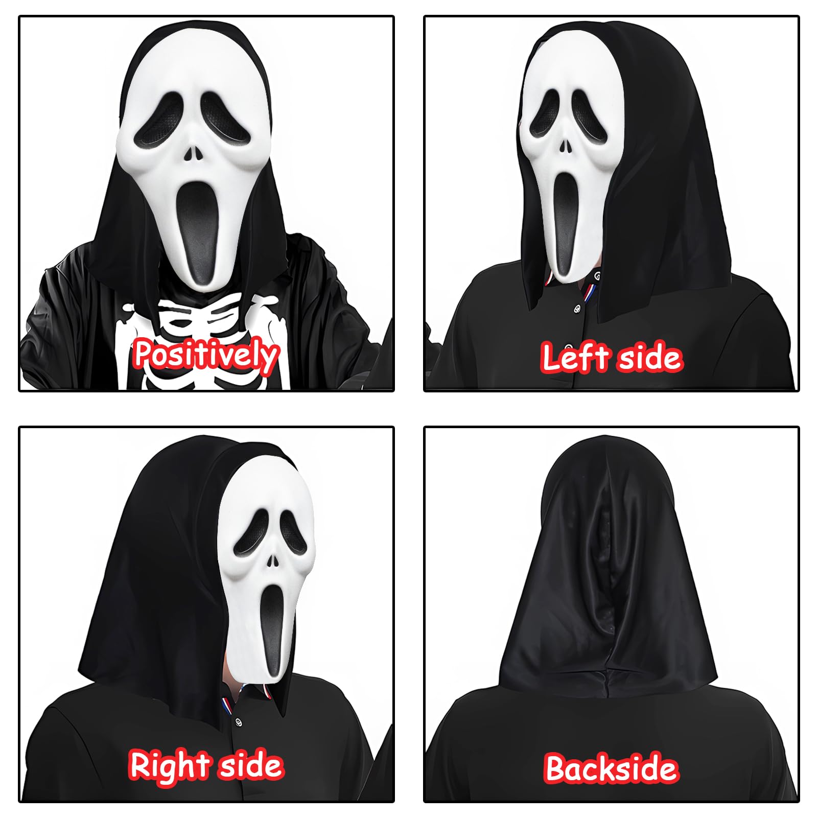 Maschera a Forma di Teschio per Halloween, Maschera con Teschio per Halloween, Maschera da Scheletro con Kiefe Mobile, scheletro 3D per Halloween Carnevale Cosplay