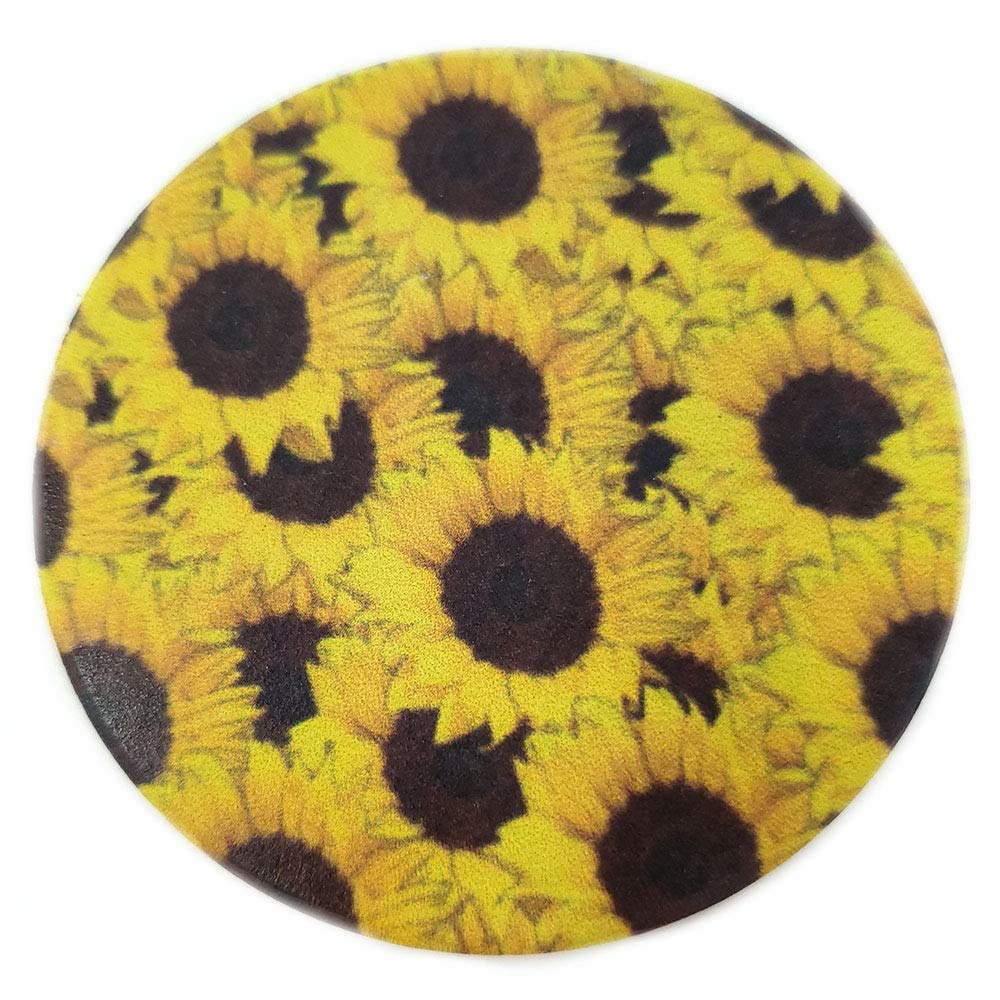 EmulilySunflower 2 Piece Absorbent Ceramic Car Drink Coaster Set
