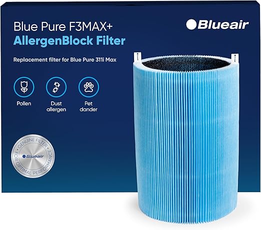 Blueair Blue Pure 311i+ Max AllergenBlock Filter, Genuine Replacement for Blue Pure 311i+ Max Air Purifier