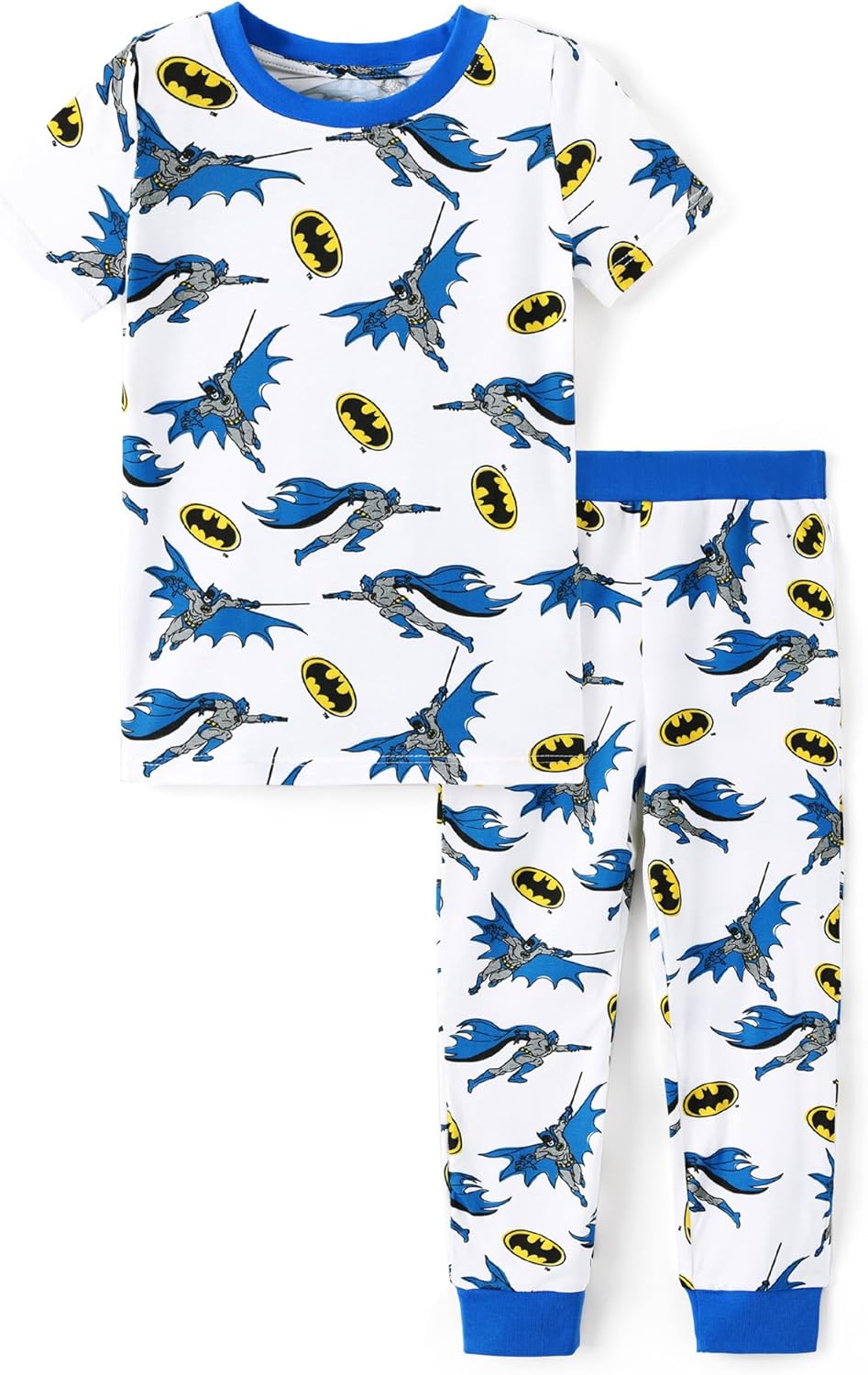 DC Comics Justice League Viscose Made from Bamboo Toddler Boys Superman Batman Sleepwear 2 Pieces Shirt & Pants Pajama Set