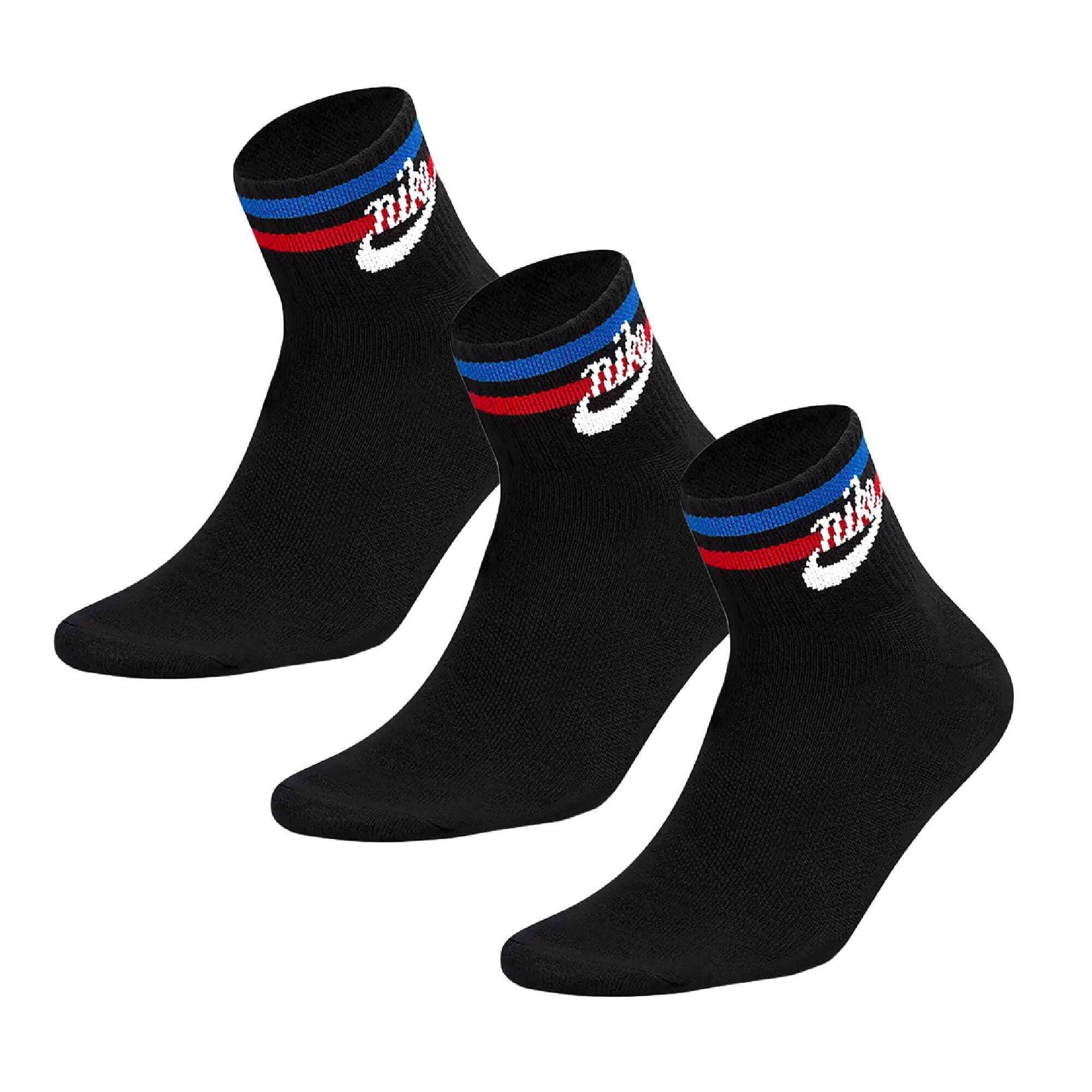 Nike DX5080-010 Everyday Essential Socks Unisex Adult BLACK/WHITE/GAME ROYAL/UNIVERSITY RED Size XL