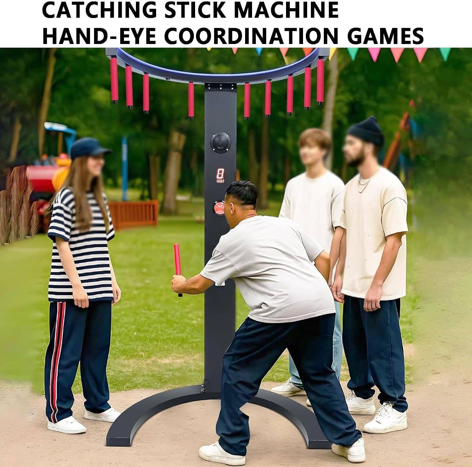 Macchina Arcade Commerciale Bastoncini Reazione | Doppia Modalità Gettoni/Libero,Audio LED,Corpo Metallico,Ideale Giostre Locali E Team Building