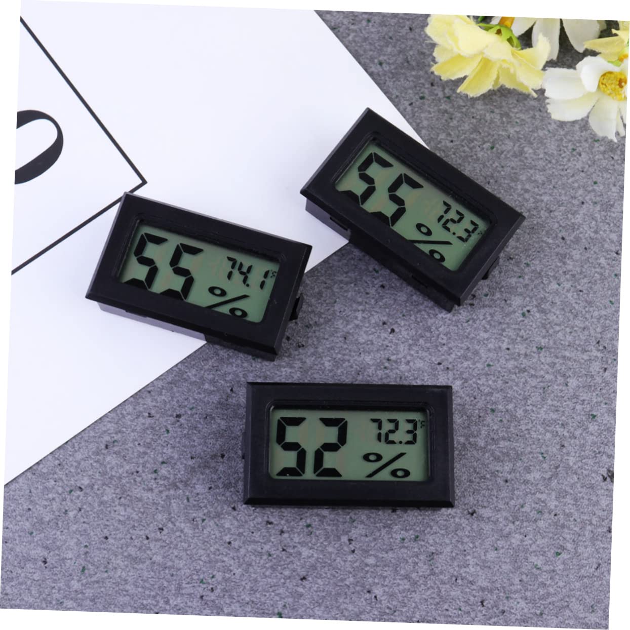 DOITOOL 9piezas Medidor De Temperatura y Humedad Digital Mini Inalámbrico Sensor Práctico Para Interiores y Exteriores Pantalla y Clara Bajo Consumo Energético Alta Precisión y