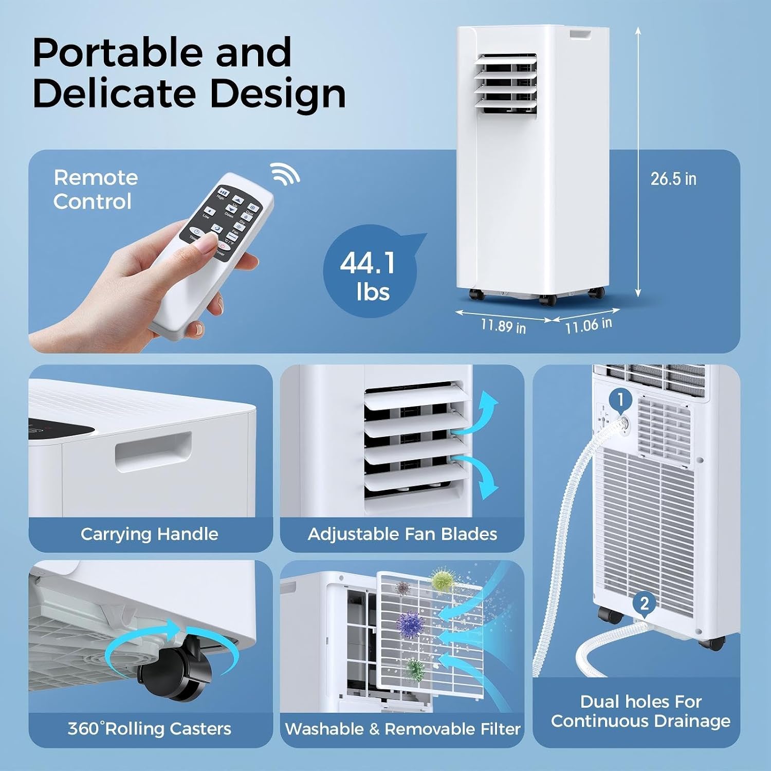URBANITE 16000 BTU Portable Air Conditioner, Smart WiFi APP & Remote Control, 5-in-1 AC Unit Cools up to 750 Sq.Ft, 40dB Ultra Quiet Dehumidifier/Fan/Sleep Mode, Easy Installation for Bedroom & Office 8 71Hf5LUN8LL. AC SL1500