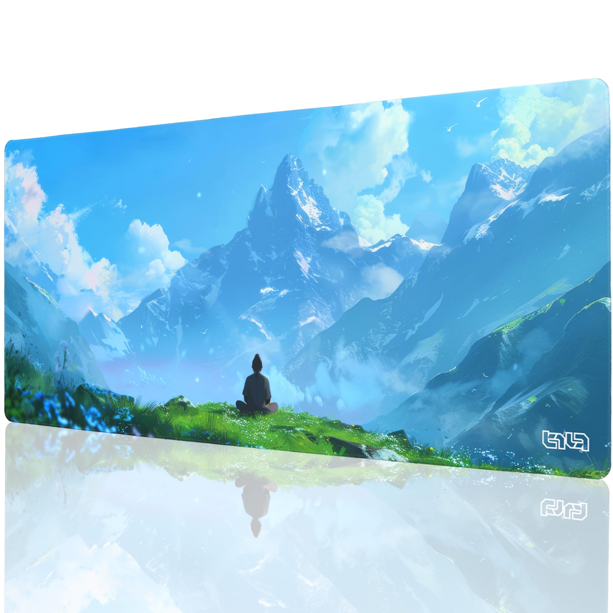 Tilt Grand Tapis de Souris Gamer XXL 90x40 cm | Tapis de Bureau Gaming Anti-Dérapant | Mouse Pad Imperméable pour PC et Accessoires Gaming | Tapis de Clavier (Mountain Meditation)