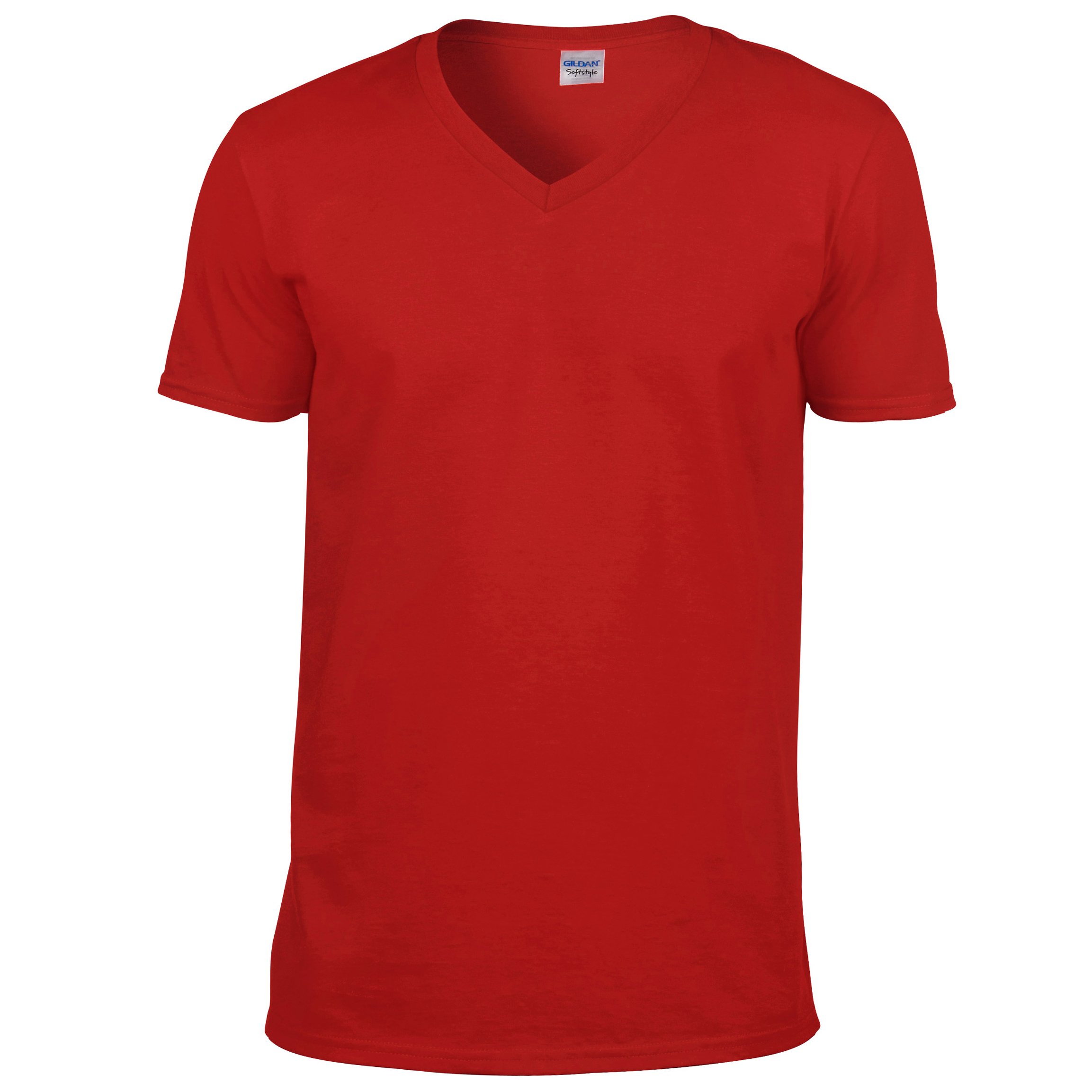 Gildan Men's V-Neck T-Shirt - Red - XL