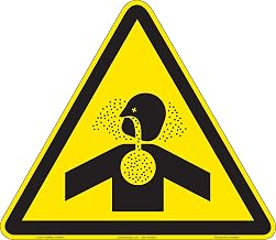 Toxic Gases/Asphyxiation (FIS4006-)|Plastic 22.70" x20.00" with Corner Mounting Holes|Triangle ISO Symbol|Sign for Manufacturing, Warehouse, Machine, Equipments