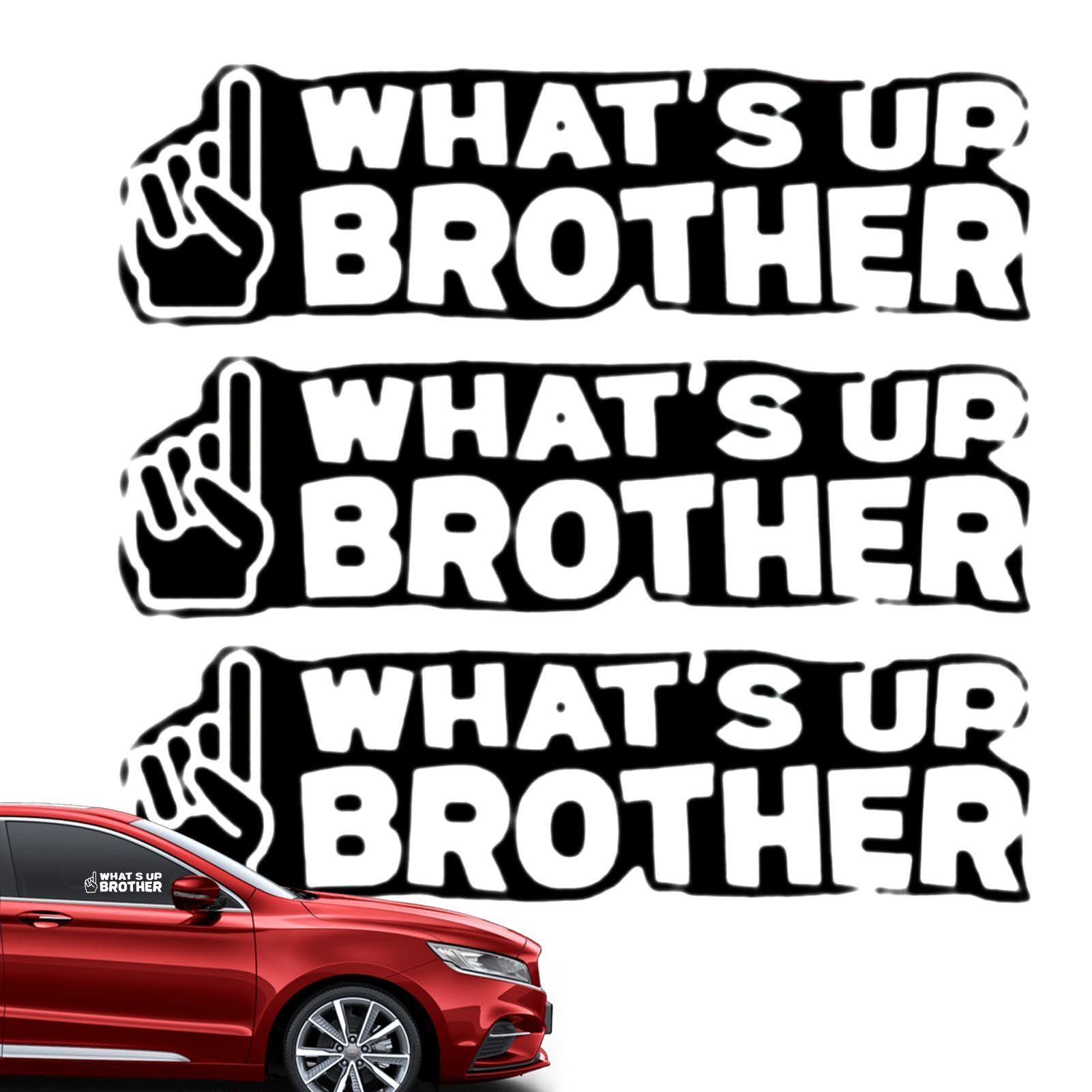 Bro-Ther Sticker - 3 Bro-Ther Decal | Funny Waterproof Car Sketch Stickers Car Vinyl Decal | Unique Sketch Sticker Decal for Car Window Laptop