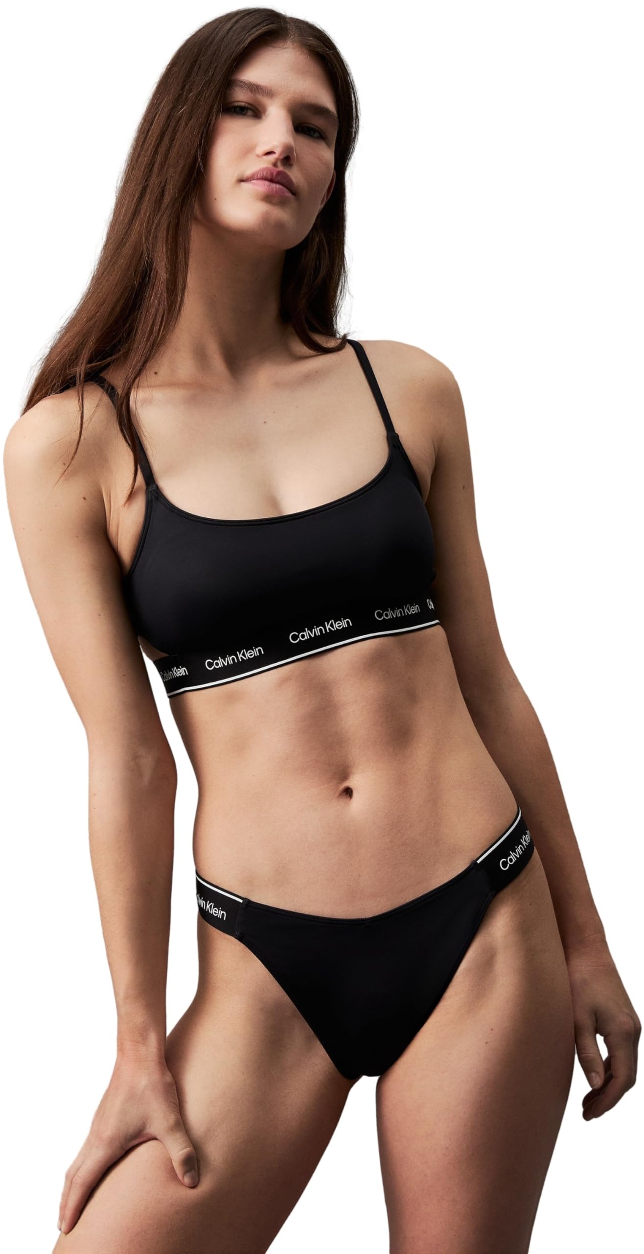 Calvin Klein Women's Non-Wired Bralette Bikini Top, Black (Pvh Black), L