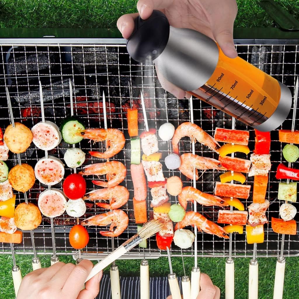 90ml Kitchen Stainless Spray Bottle for Oil Vinegar Soy Sauce Bbq Oiler Cooking Condiment Cookware