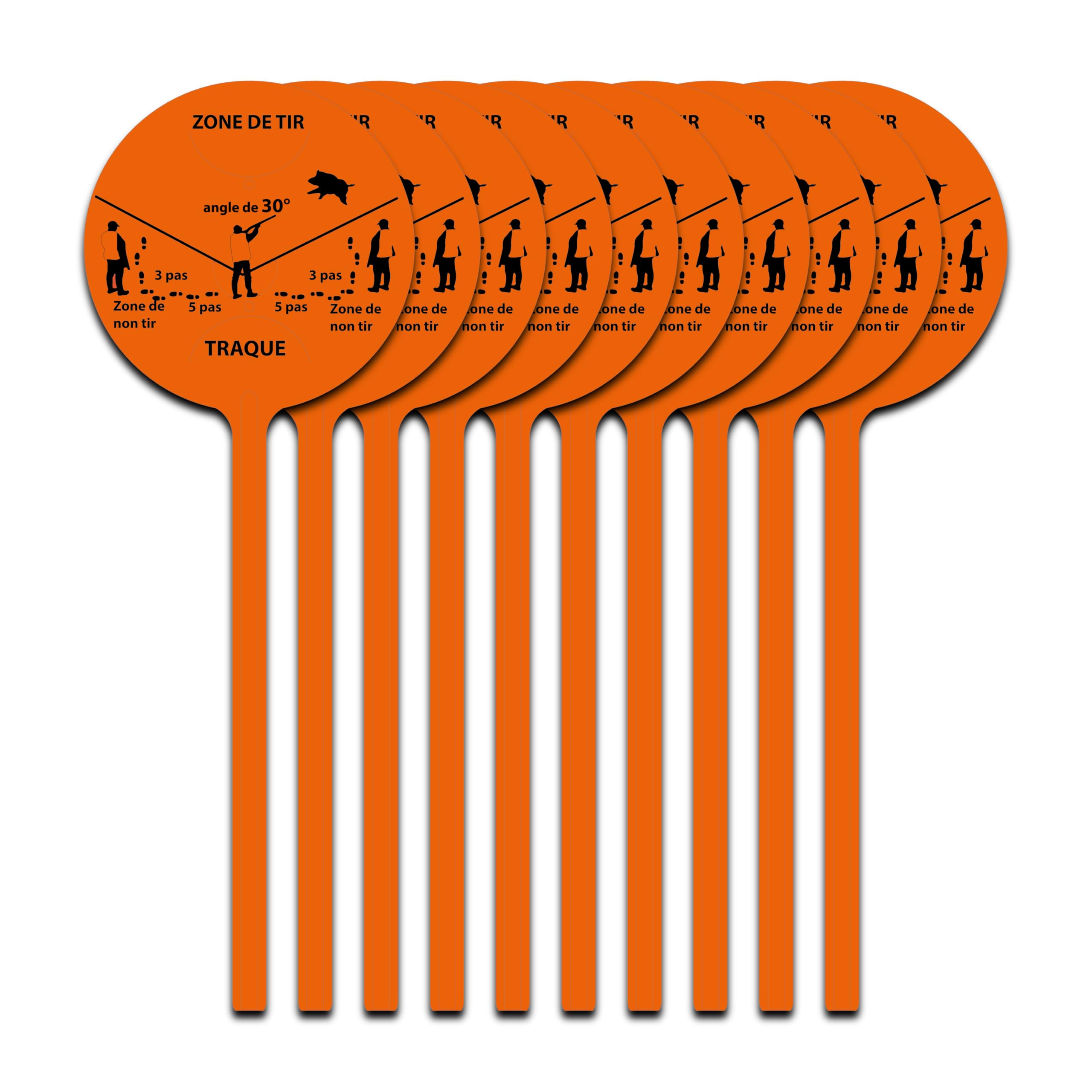 Jalons angle de tir sécurité battue piquet plastique de signalisation chasse 39 cm