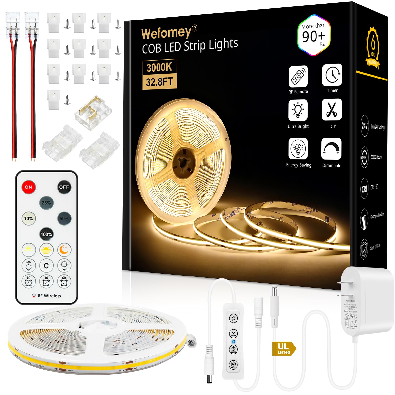 Wefomey COB LED Strip Light product in packaging