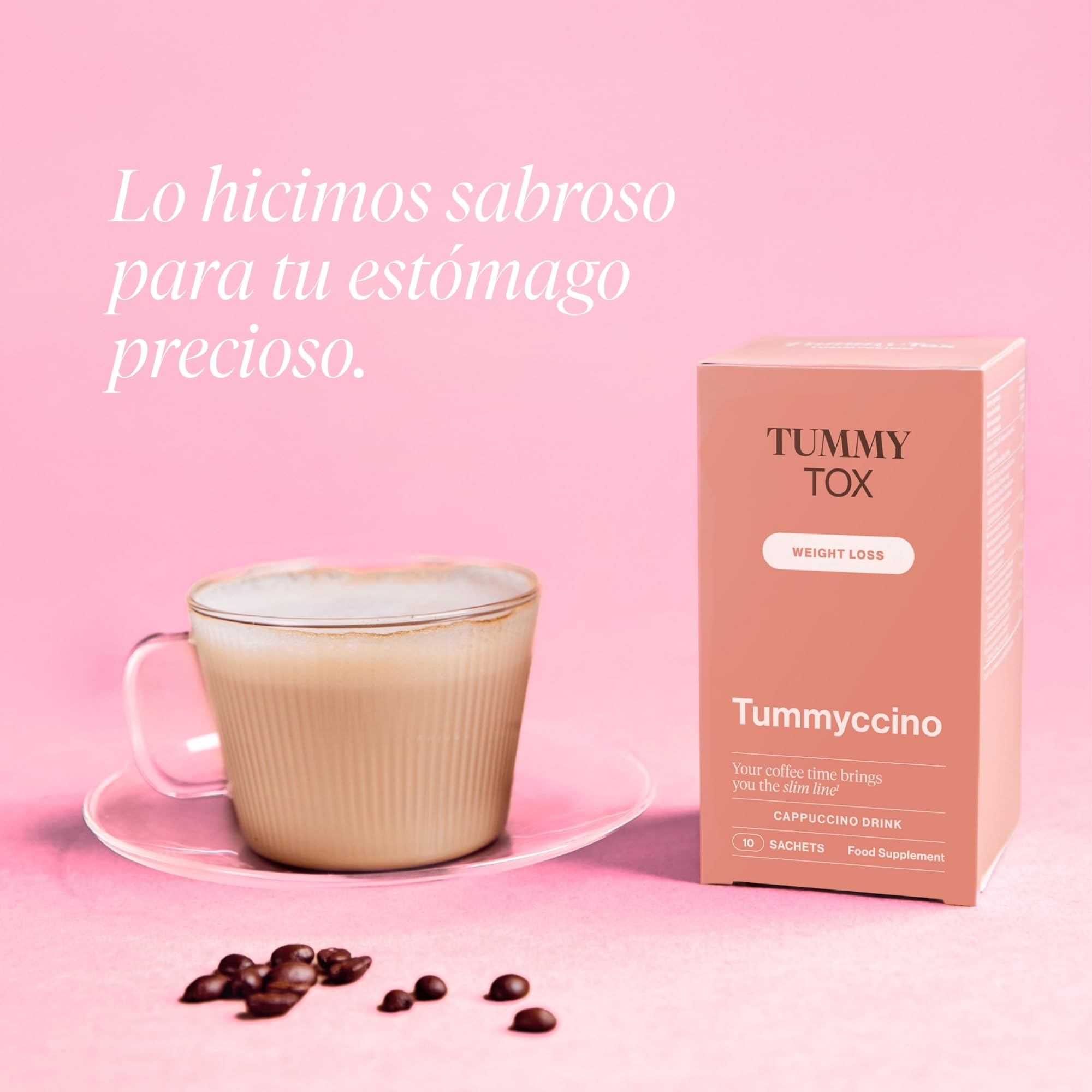 Extracto de Cafe Verde, Inulina y Guarana - Delicioso Café con Potente Fórmula Natural - 30 Sobres para 1 Mes con E-Guía Gratis - Tummyccino de TummyTox