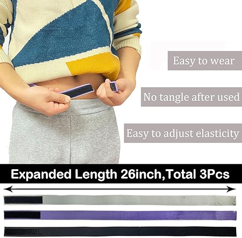 Miniatura 2 de QOEP Banda ajustable para mujer, banda ajustable para mujer, banda de cintura, banda de pliegue, banda para meter camisas o suéter, Varios colores