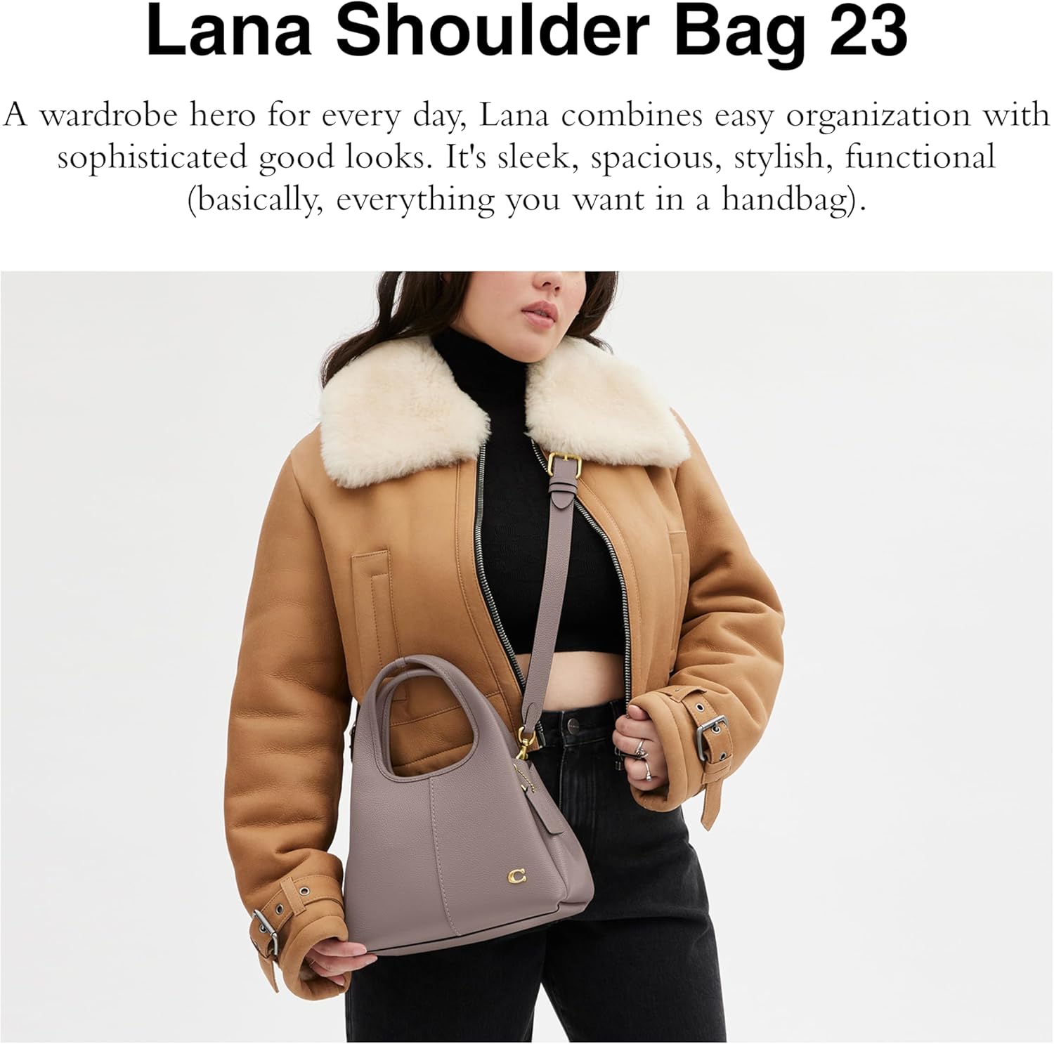 COACH Polished Pebble Leather Lana Shoulder Bag 23 - Image 2