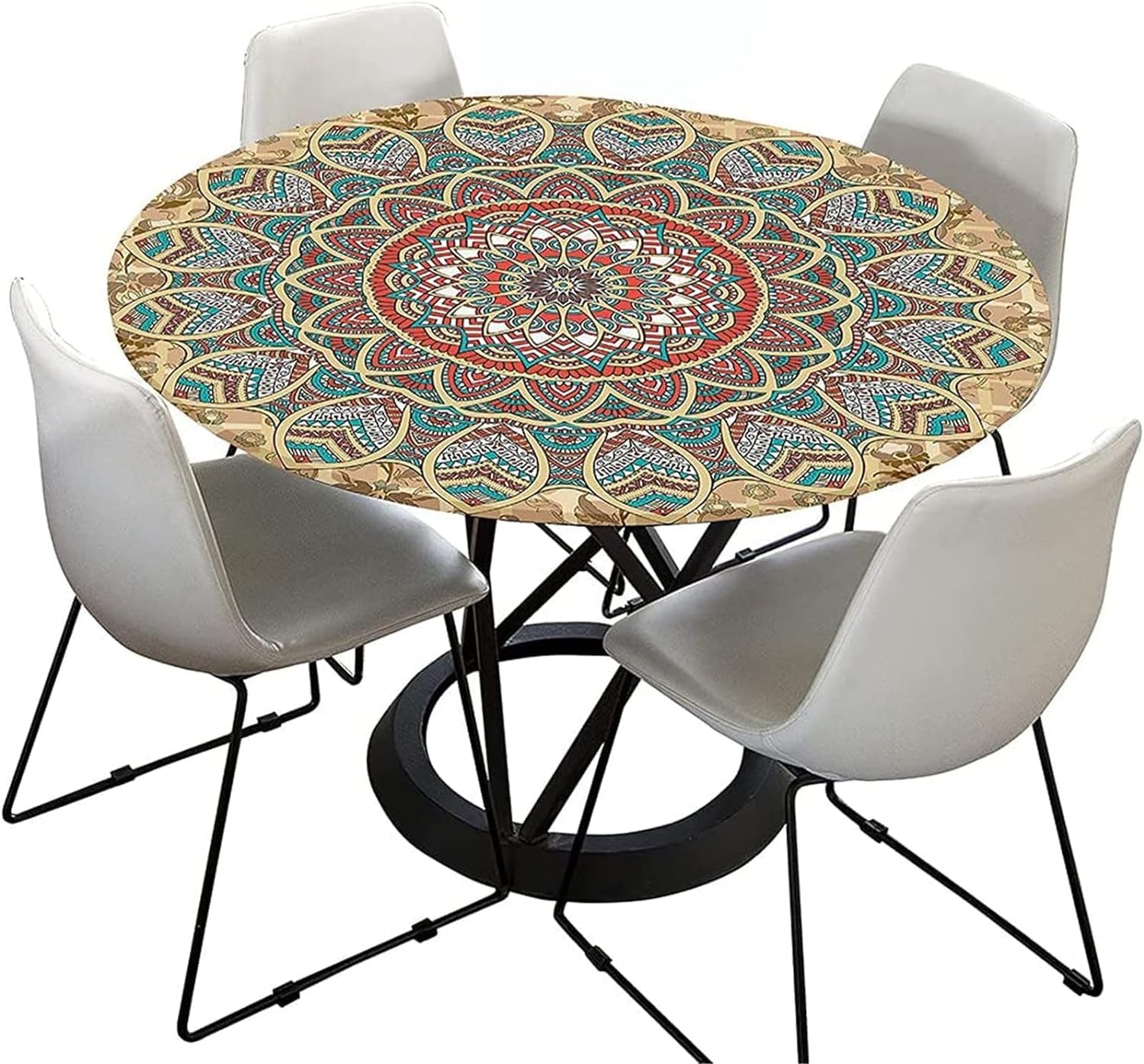 FANSU Tovaglia Antimacchia Rotondo 120 cm, Impermeabile per Tavola