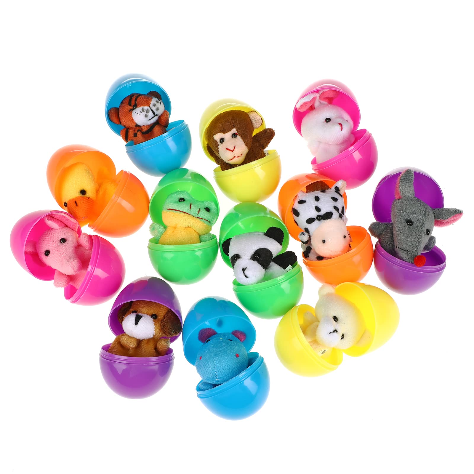 BILLMOSS Easter Eggs with Finger Puppets - 12 Packs Easter Basket Stuffers Party Favours for Kids Easter Eggs Hunt (Not Pre-filled) - Image 2