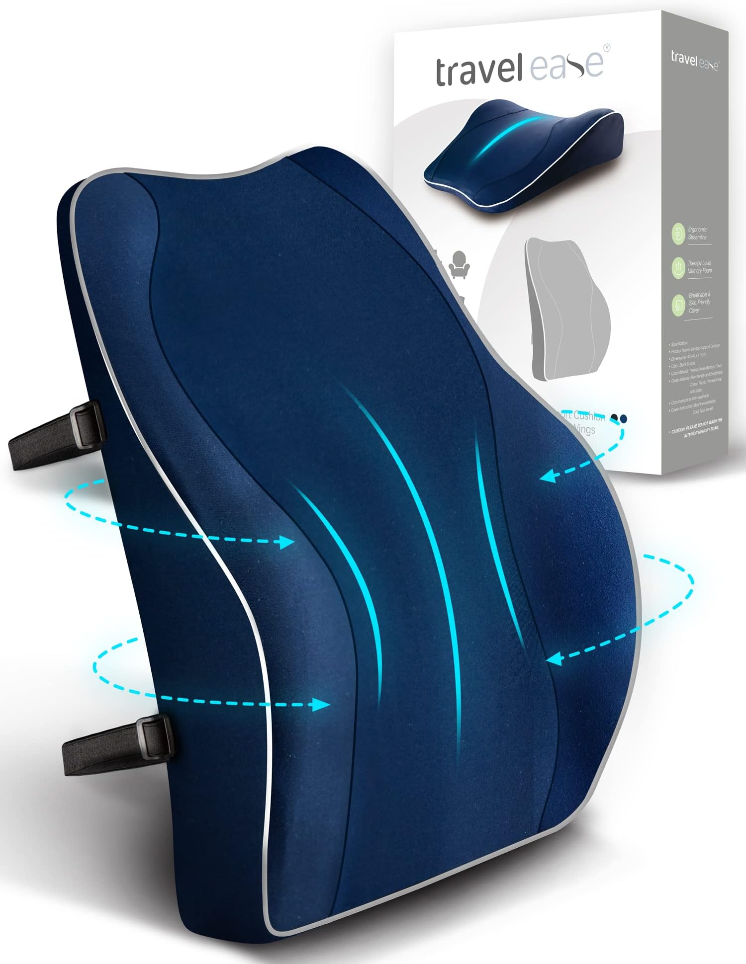 Lendenkissen Aus Memory Foam - Ergonomische Rückenstütze Für Büro & Auto