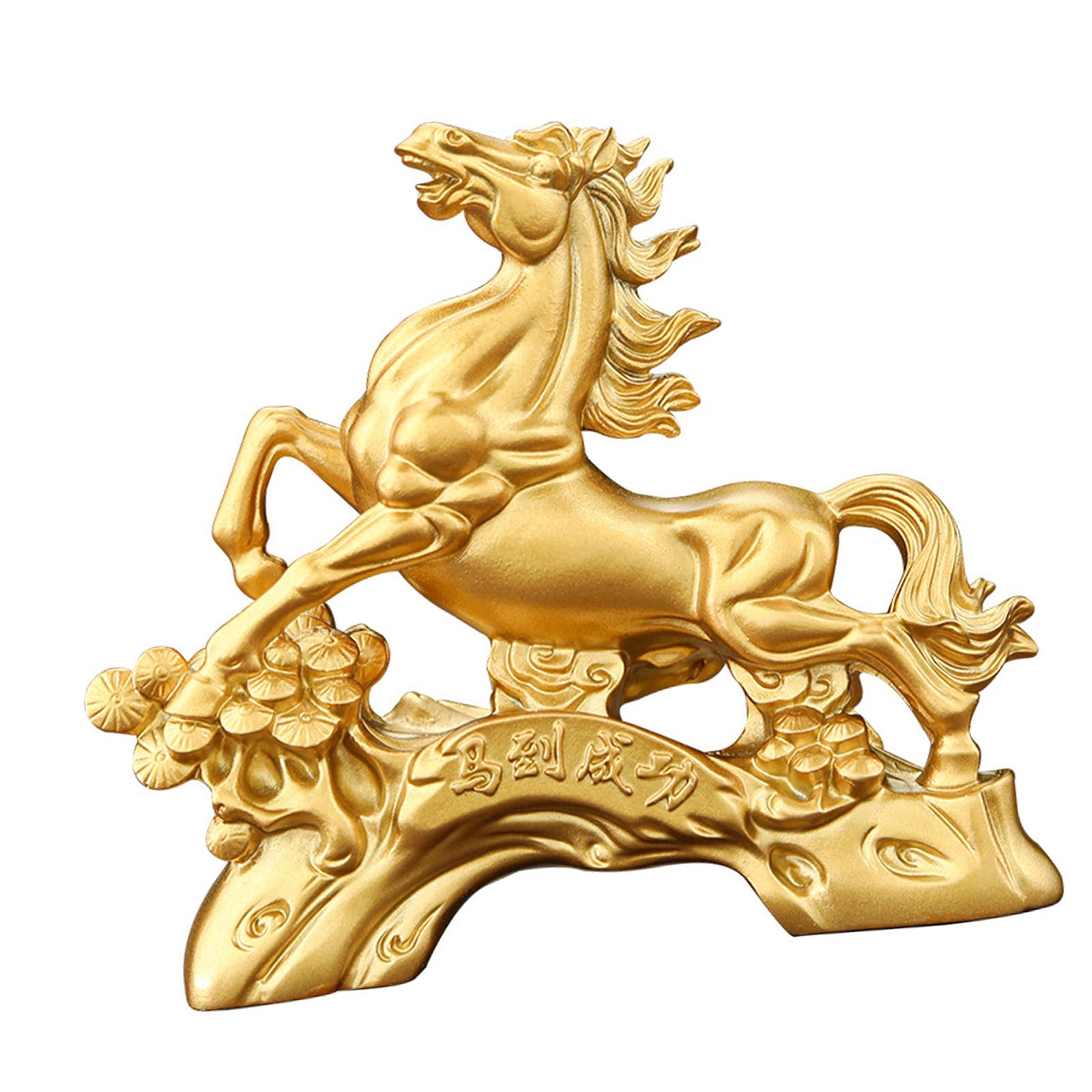 carotoe Modern Synthetic Horse Sculpture Miniature Gold Finish Shelf Fashion Decor Permanent Resin Creation