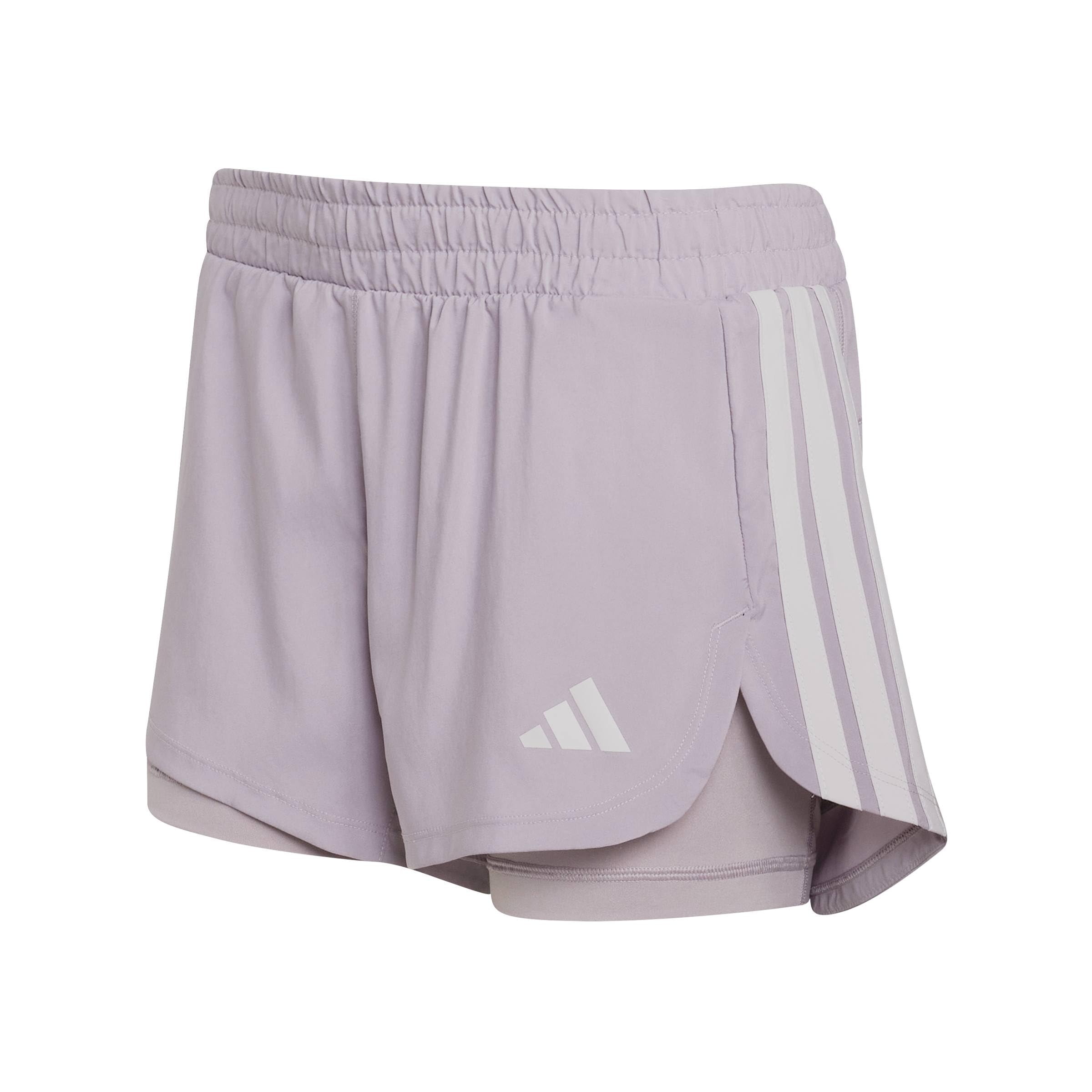 adidas Women's Pacer Workout Woven 2in1 Shorts, preloved fig, S