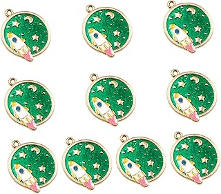 COHEALI 10 Peças Kit De Peircing De Orelha Pingentes Para Colares Pingentes DIY Pingente Antigo Colar Amuletos De Ano Novo Pingente De Moda Pingente Chique Conjunto De Liga Roupas