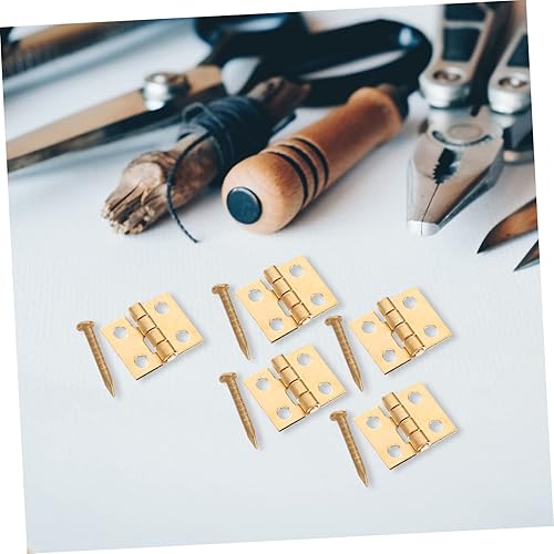 Miniatura 7 de Gadpiparty Bisagras de cobre Bisagras de cobre Bisagra de alta resistencia Accesorios para casa de muñecas Bisagra con tornillos Bisagra Vintage