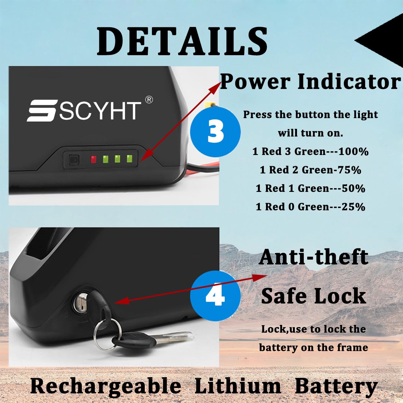 Akumulator litowy 48 V 20 Ah 18 Ah Akumulator zamienny 25 Ah Akumulatory litowo-jonowe 48 V Akumulatory rury dolnej z ładowarką do silników 250 W - 1200 W