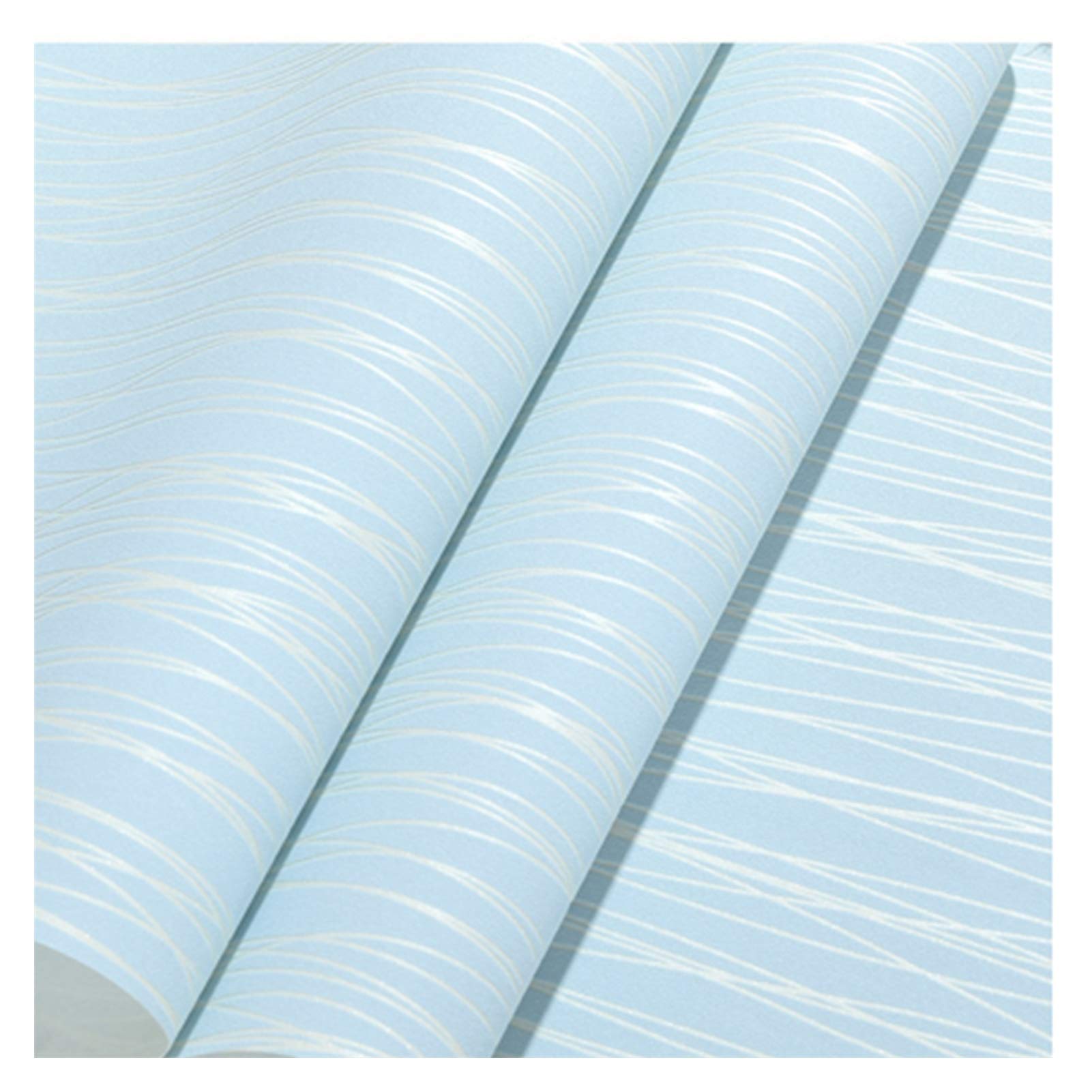 Papier peint bleu auto-adhésif 3D à rayures verticales 0.53x9m