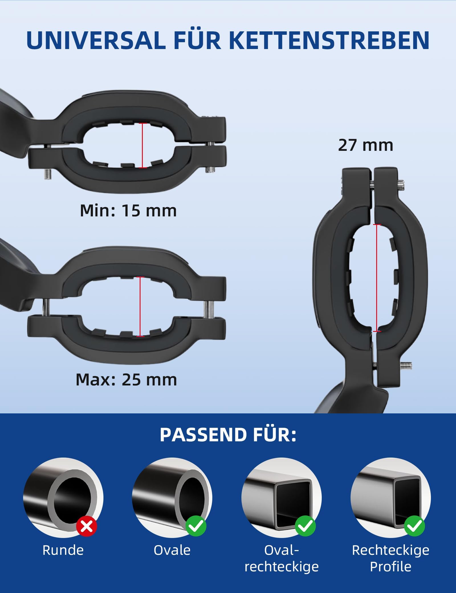 Fahrradständer 24-29 Zoll Höhenverstellbar Aluminiumlegierung mit Rutschfesten Gummifüßen - Max. 35kg für Mountainbike, E-Bike, Cityrad
