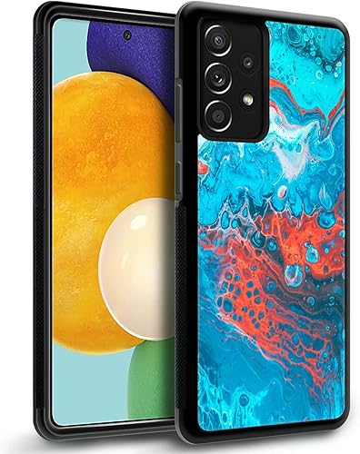 Miniatura 2 de CARLOCA Funda compatible con Samsung Galaxy A53 5G, diseño gráfico de identidad de mármol azul y naranja, a prueba de golpes, antiarañazos, para