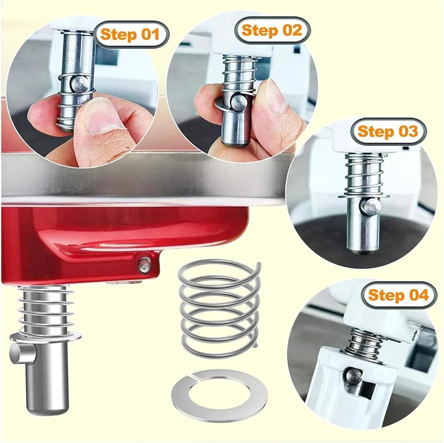 Compatible for Stand Mixers, 4-Piece Stainless Steel Springs & Washers Set