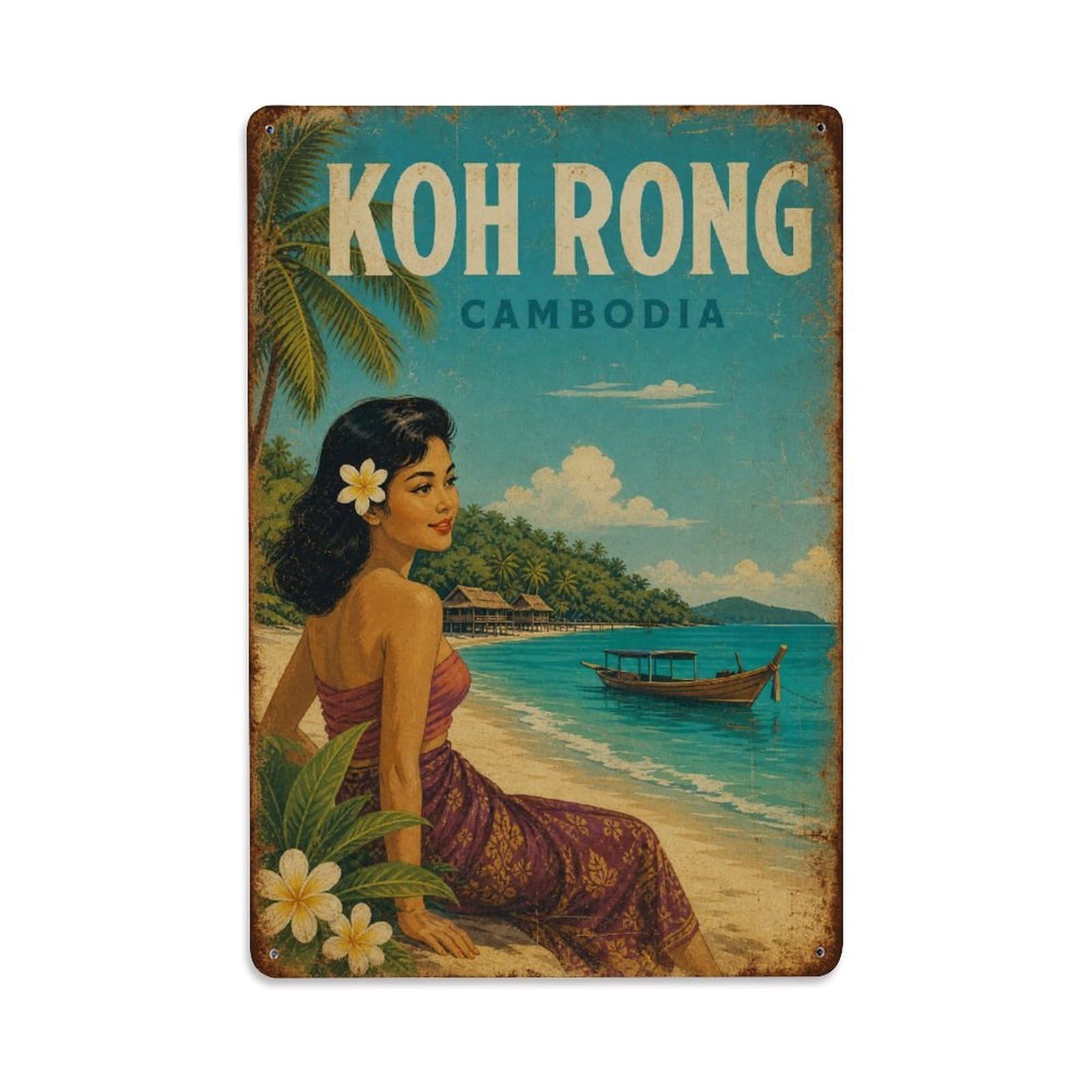 Koh Rong Cambodia Travel Destination Retro Metal Tin Sign