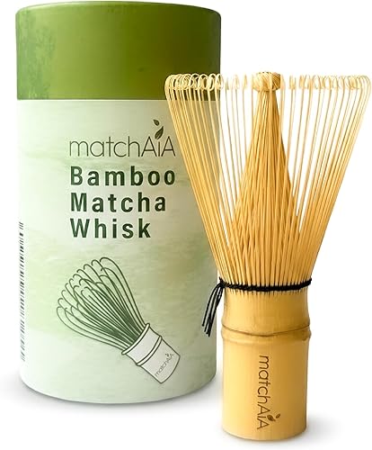 Batidor de matcha  Batidor de bambú para polvo matcha, hecho a mano orgánico tradicional japonés Chasen, agitador de matcha de 100 puntas Wisk para
