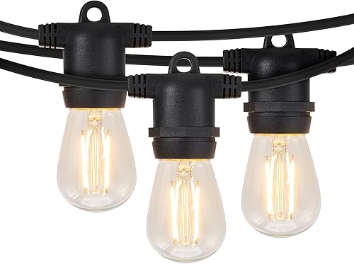 Miniatura 11 de Brightech Ambience Pro – Serie de luces LED impermeables para exteriores – colgantes, regulables, 2 W, bombillas vintage Edison – Luces de jardín de
