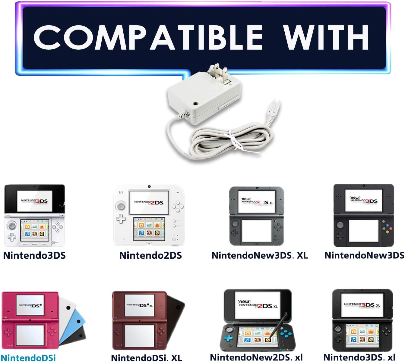 New 3DS XL Charger Kit, AC Power Adapter Charger and Stylus Pen for