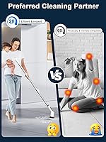 Vista 2 de Shower Scrubber with Long Handle for Cleaning Bathroom, Electric Spin Scrubber Cleaning Brush with IPX7 Waterproof & 2Speed, 3Brush Heads, Bathroom