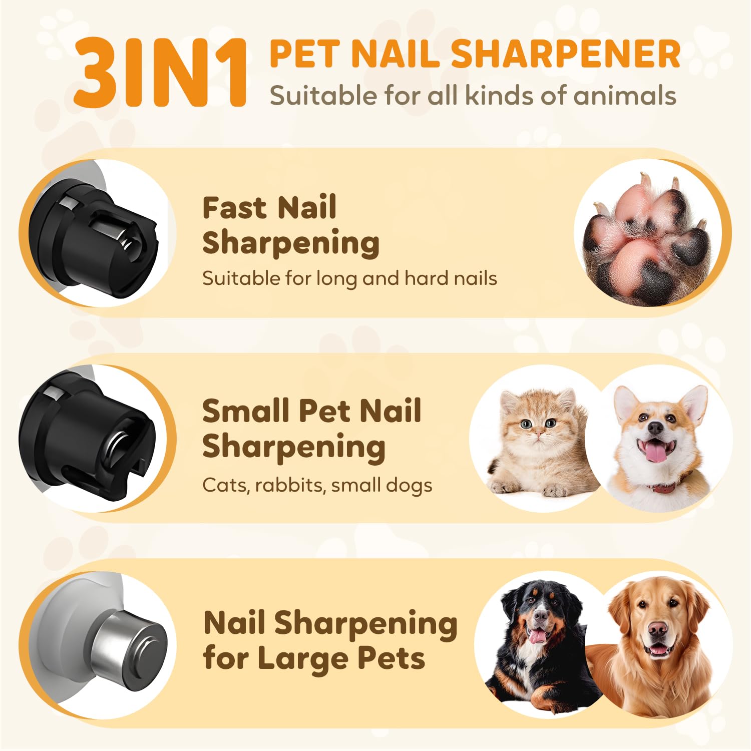 2026 New Silent Pet Nail Grinder, Rechargeable Dog Nail Grinder, Portable Electric Pet Nail Trimmer for Cats, Dogs and Other Animals - image 4