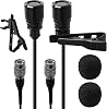 2 paquetes de micrófono de solapa supercardioide para Audio-Technic | Micrófono de condensador unidireccional, conector de 4 pines Hirose, micrófono de clip con pantalla antiviento y cable de 1.5m, auxiliar profesional de manos libres 1