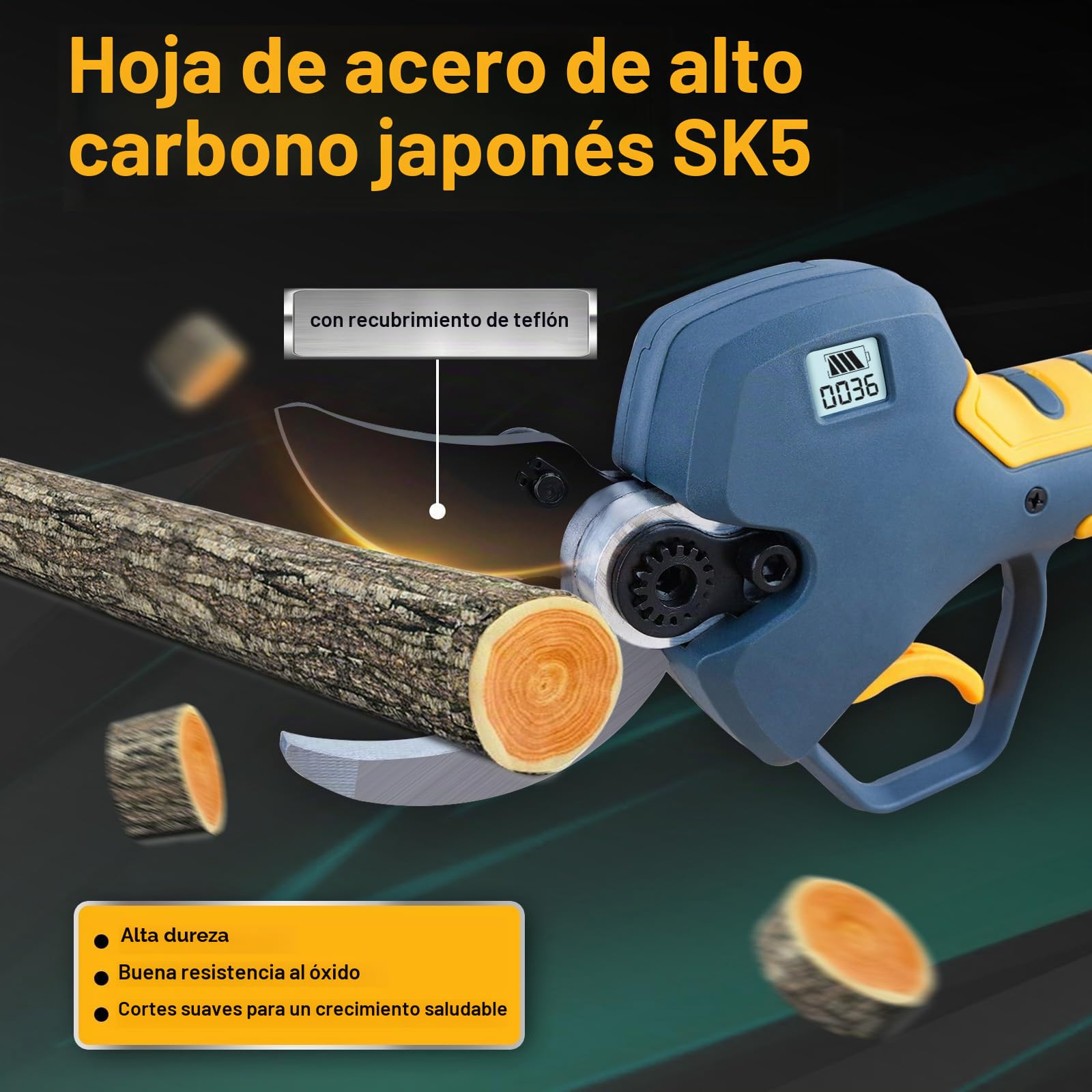 Tijera de Poda Eléctrica 40mm Compatible con Makita 18V | Solo Herramienta Sin Batería Ni Cargador, Motor Sin Escobillas, Hojas SK5 Para Poda De Árboles Y Jardines