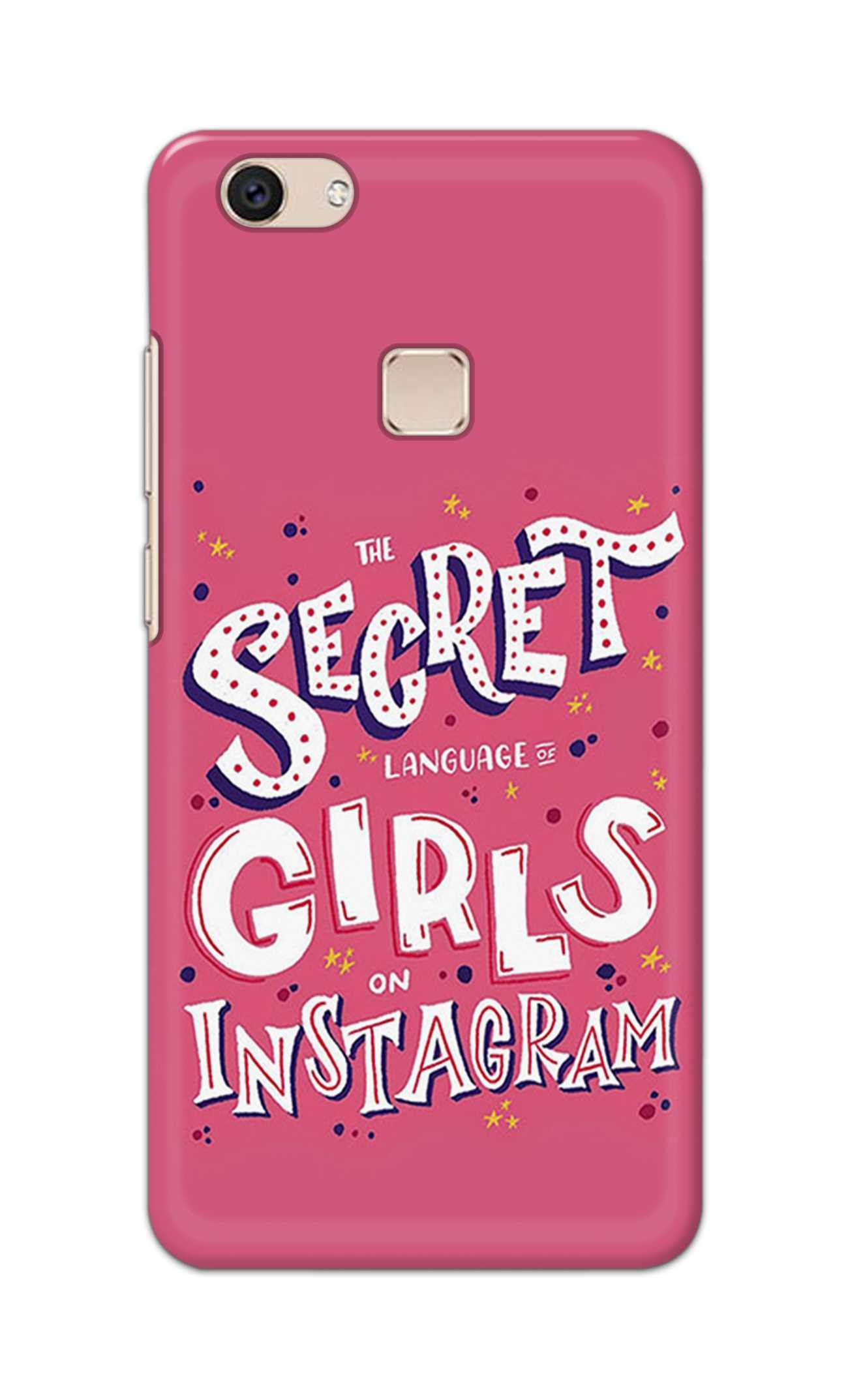 PRINTFIDAA Secret Language of Girls Instagram Pink Designer Case for Vivo V7 Plus Back Cover