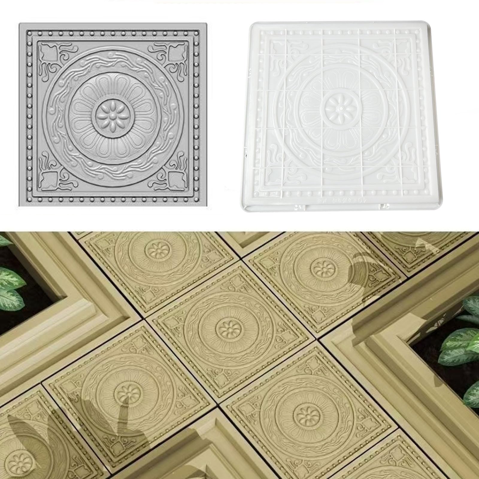 MWYZGmoldMWYZGmold Enhance Your Backyard Landscape with DIY Concrete Paver Molds - Reusable Plastic Stepping Stone Molds for Garden Pathways, Courtyards, and Walkways