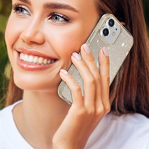 Miniatura 212 de Funda con purpurina diseñada para iPhone 15 Pro Max, con [2 unidades] protector de pantalla y [paquete de 3] protector de lente de cámara brillante