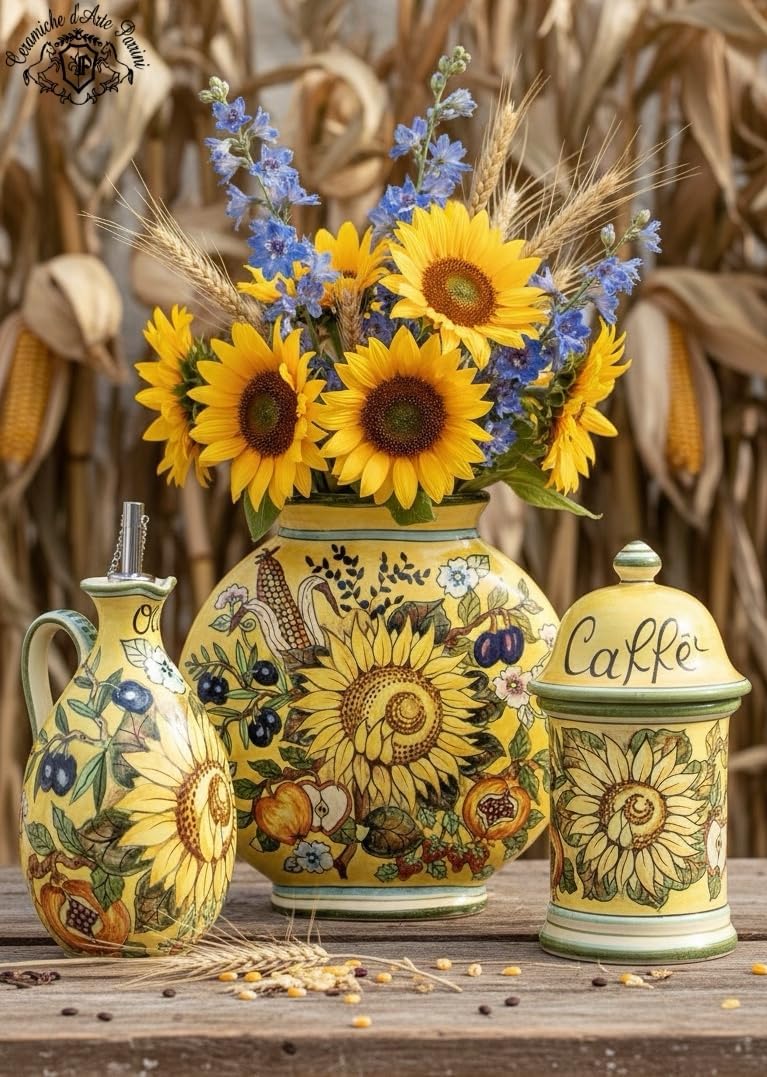 CERAMICHE D'ARTE PARRINI - Italian Ceramic Pasta Spaghetti Canister Jar Pottery Hand Painted Made in Italy Tuscan