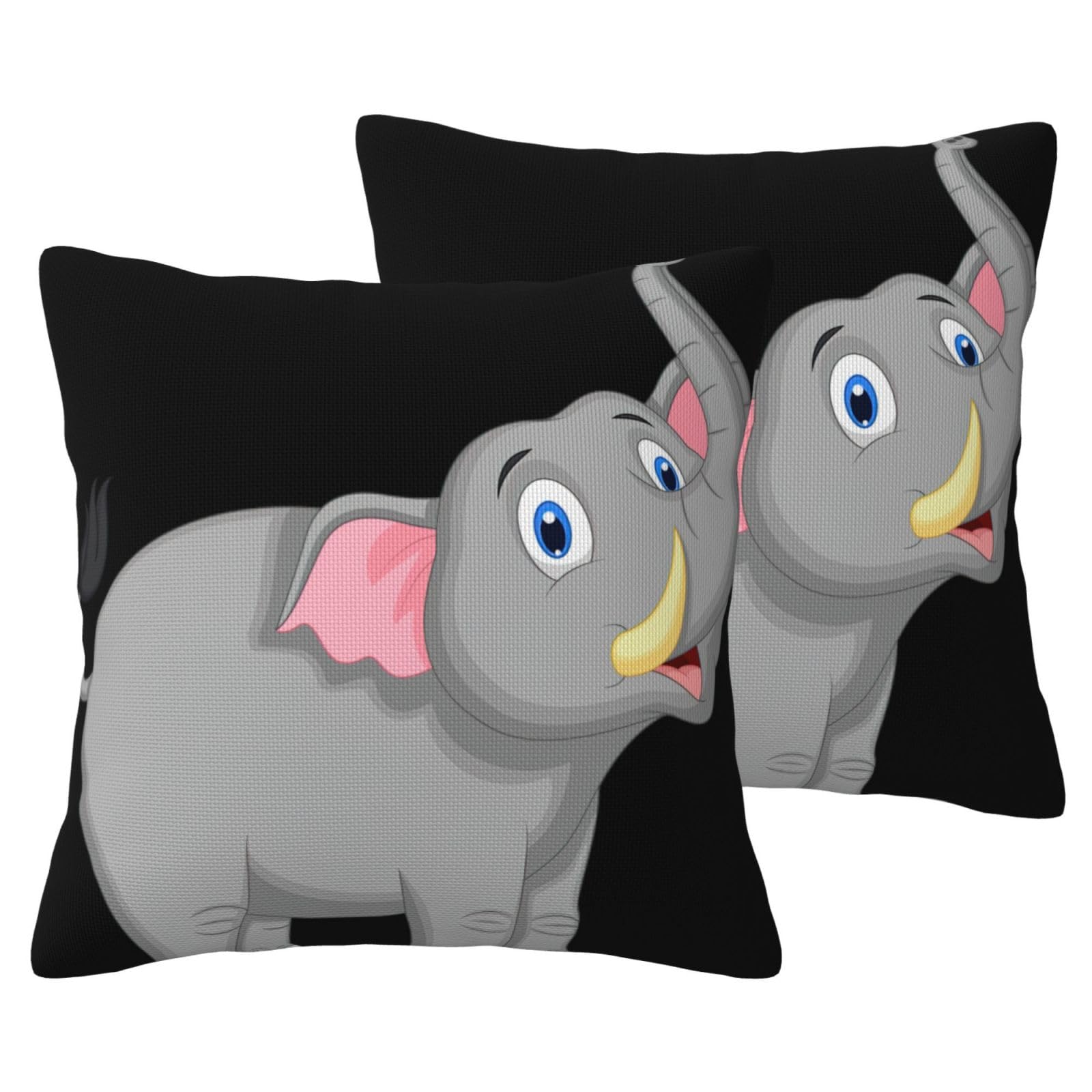 Housses de coussin éléphant dessin animé pour rafraîchir un canapé de salon