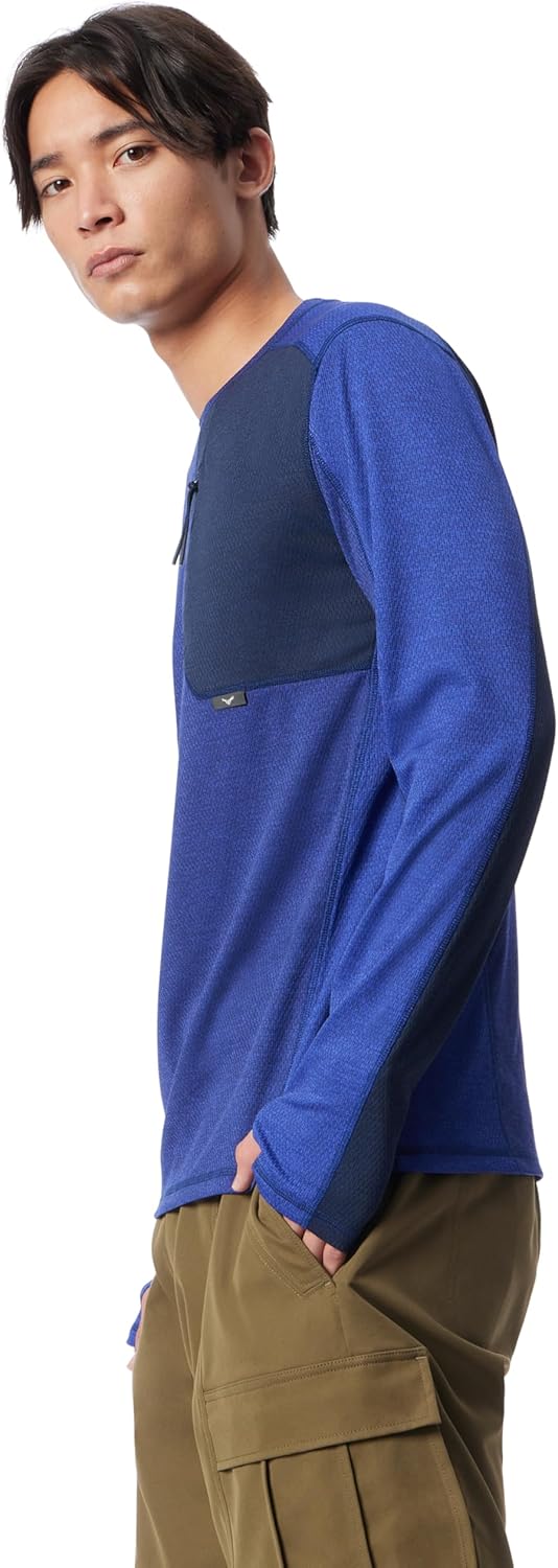 Men's Outer Performance Long Sleeve Crew Neck Qucik Dry Knit Pullover Standard