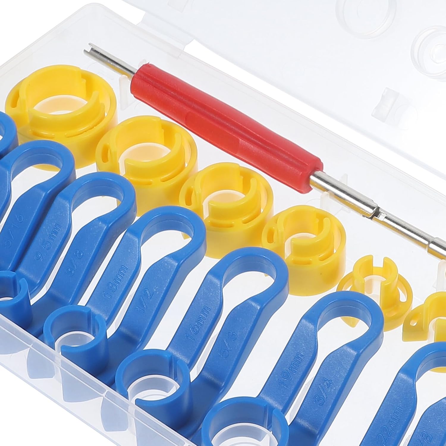 Totority 16pcs Automotive Fuel Line Disconnect Tool Set, Transmission Oil Cooler and Air Conditioning Line Removal Pliers for Car Repair and Maintenance
