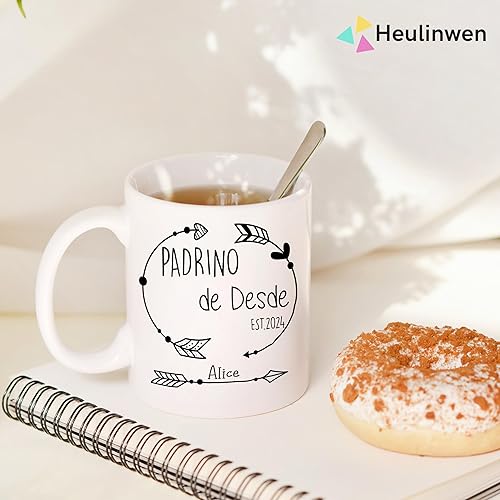 Miniatura 7 de Juego personalizado de Bautizo Recuerdos Juego De 2 Tazas 2024, Padrinos De Bautizo Propuesta Set 2 Tazas Café 11Oz, Para Niño, Niña, Propuesta de